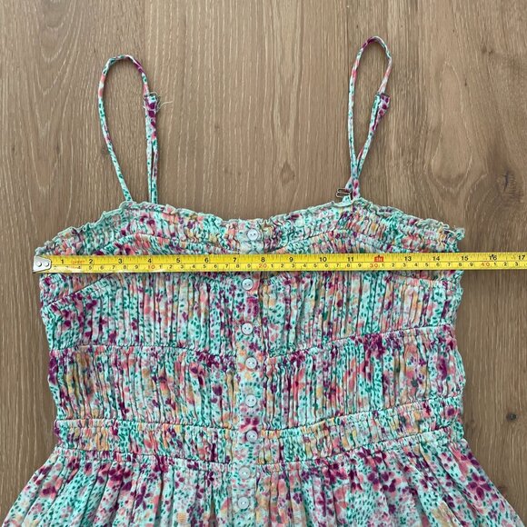 Free People Romper Women Small Shorts Sammi Floral Smocked Boho FP One 83224097 - Picture 8 of 12